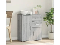 Aparador de madera de ingeniería gris Sonoma 60x31x70 cm ES632039