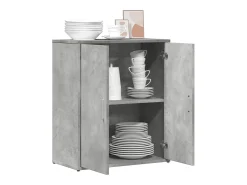 Aparador de madera de ingeniería gris hormigón 60x31x70 cm
