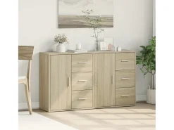 Aparador de madera de ingeniería 2 uds roble Sonoma 60x31x70 cm ES877922