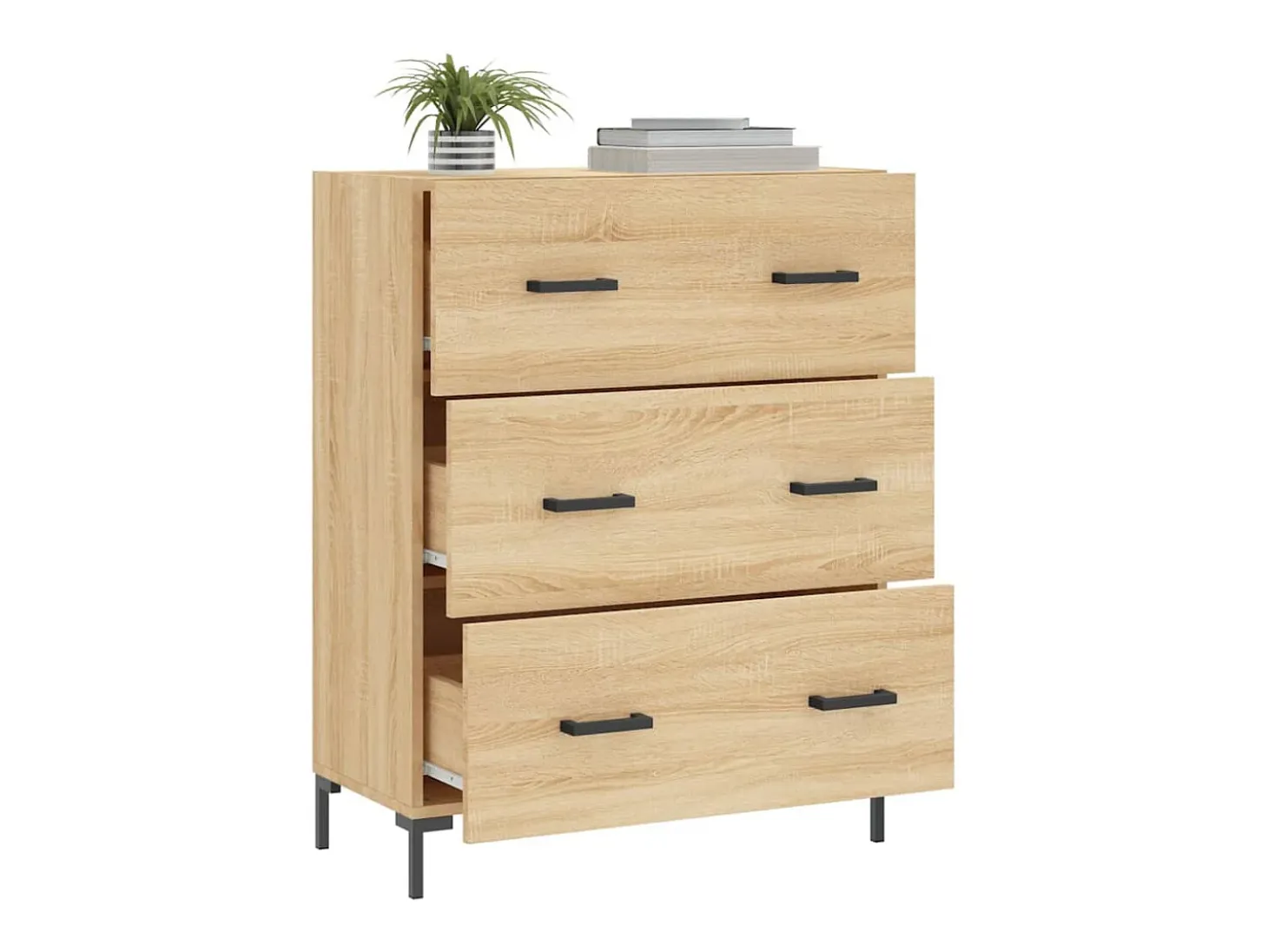Aparador de madera de ingeniería roble Sonoma 69,5x34x90 cm ES54061