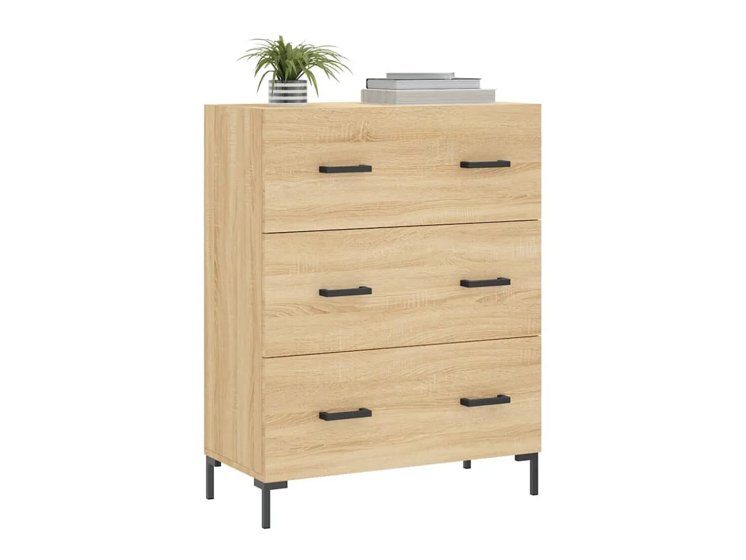 Aparador de madera de ingeniería roble Sonoma 69,5x34x90 cm ES54061