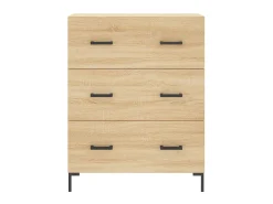 Aparador de madera de ingeniería roble Sonoma 69,5x34x90 cm ES54061