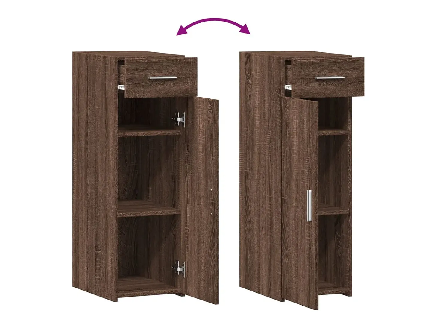 Aparador de madera de ingeniería marrón roble 30x42,5x93 cm