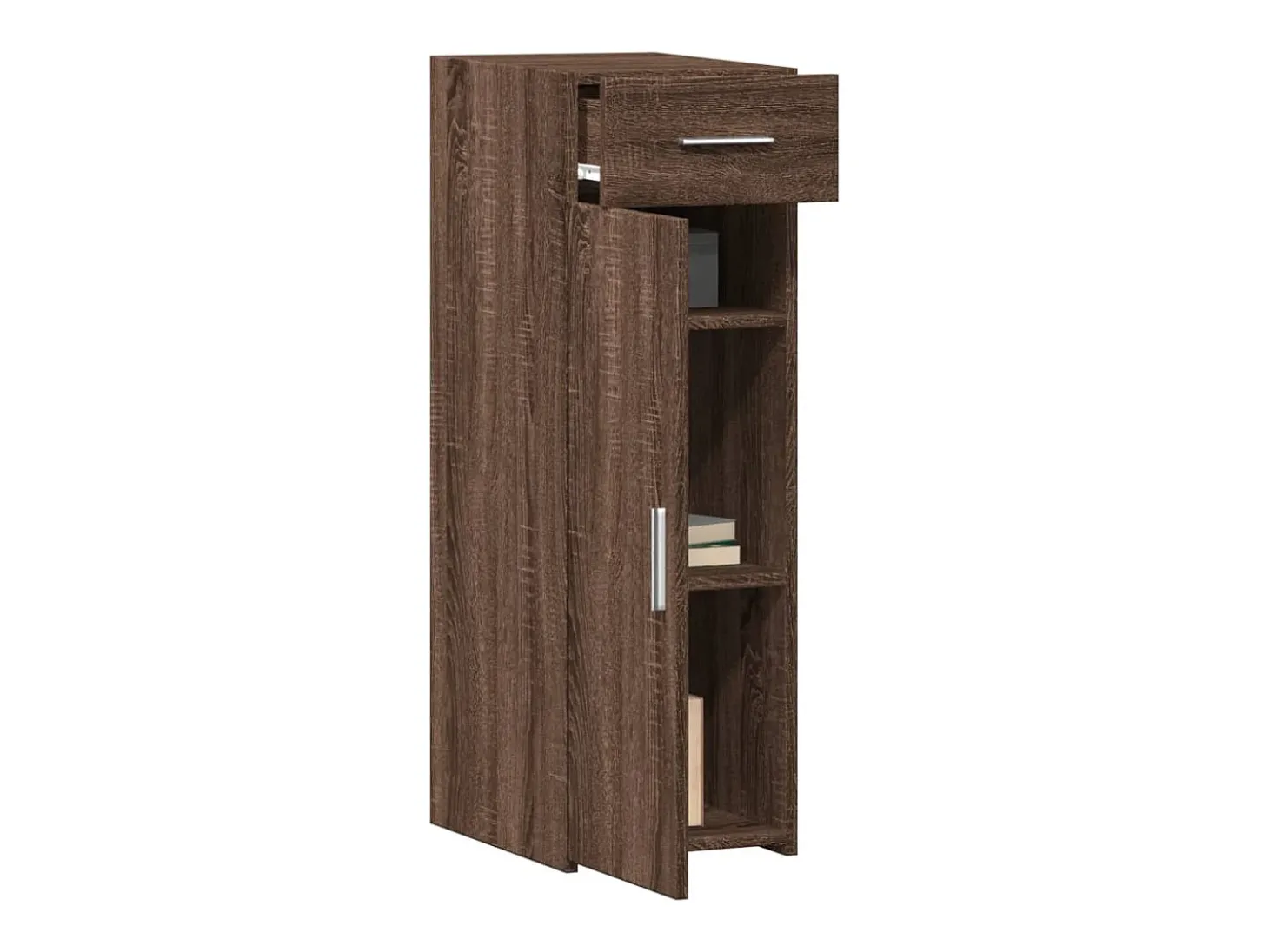 Aparador de madera de ingeniería marrón roble 30x42,5x93 cm