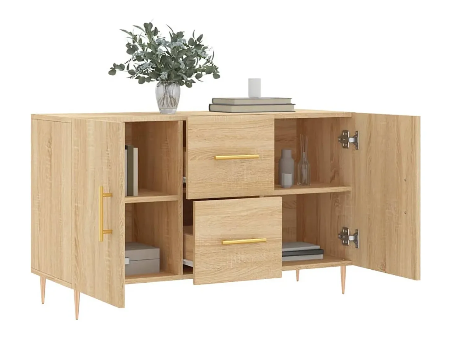 Aparador de madera de ingeniería roble Sonoma 100x36x60 cm