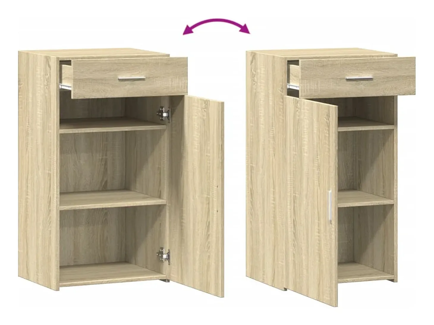 Aparador de madera de ingeniería roble Sonoma 50x42,5x93 cm
