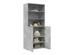 Aparador de madera de ingeniería gris hormigón 80x42,5x185 cm