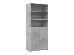 Aparador de madera de ingeniería gris hormigón 80x42,5x185 cm