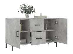 Aparador de madera de ingeniería gris hormigón 100x36x60 cm ES32755