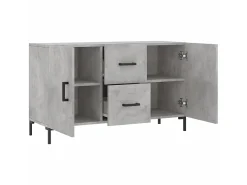 Aparador de madera de ingeniería gris hormigón 100x36x60 cm ES32755