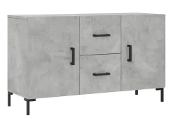 Aparador de madera de ingeniería gris hormigón 100x36x60 cm ES32755