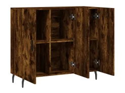 Aparador de madera de ingeniería roble ahumado 90x34x80 cm ES29306
