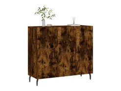 Aparador de madera de ingeniería roble ahumado 90x34x80 cm ES29306