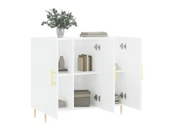 Aparador de madera de ingeniería blanco 90x34x80 cm