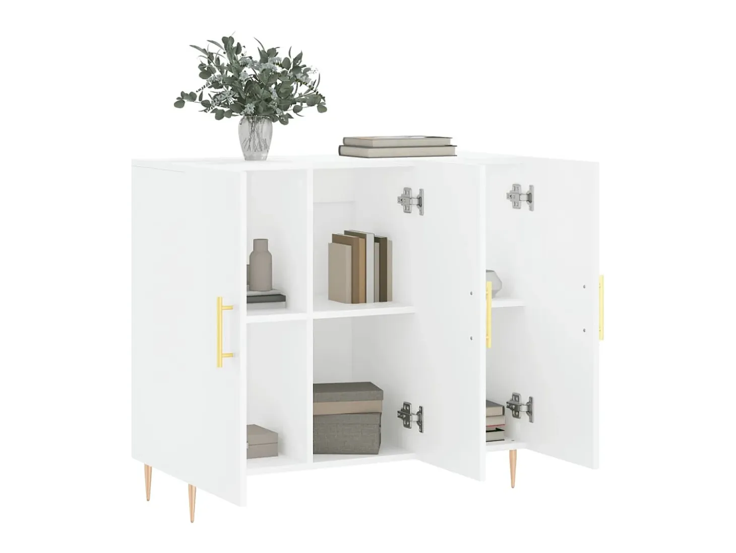 Aparador de madera de ingeniería blanco 90x34x80 cm
