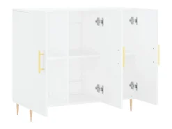 Aparador de madera de ingeniería blanco 90x34x80 cm