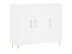 Aparador de madera de ingeniería blanco 90x34x80 cm
