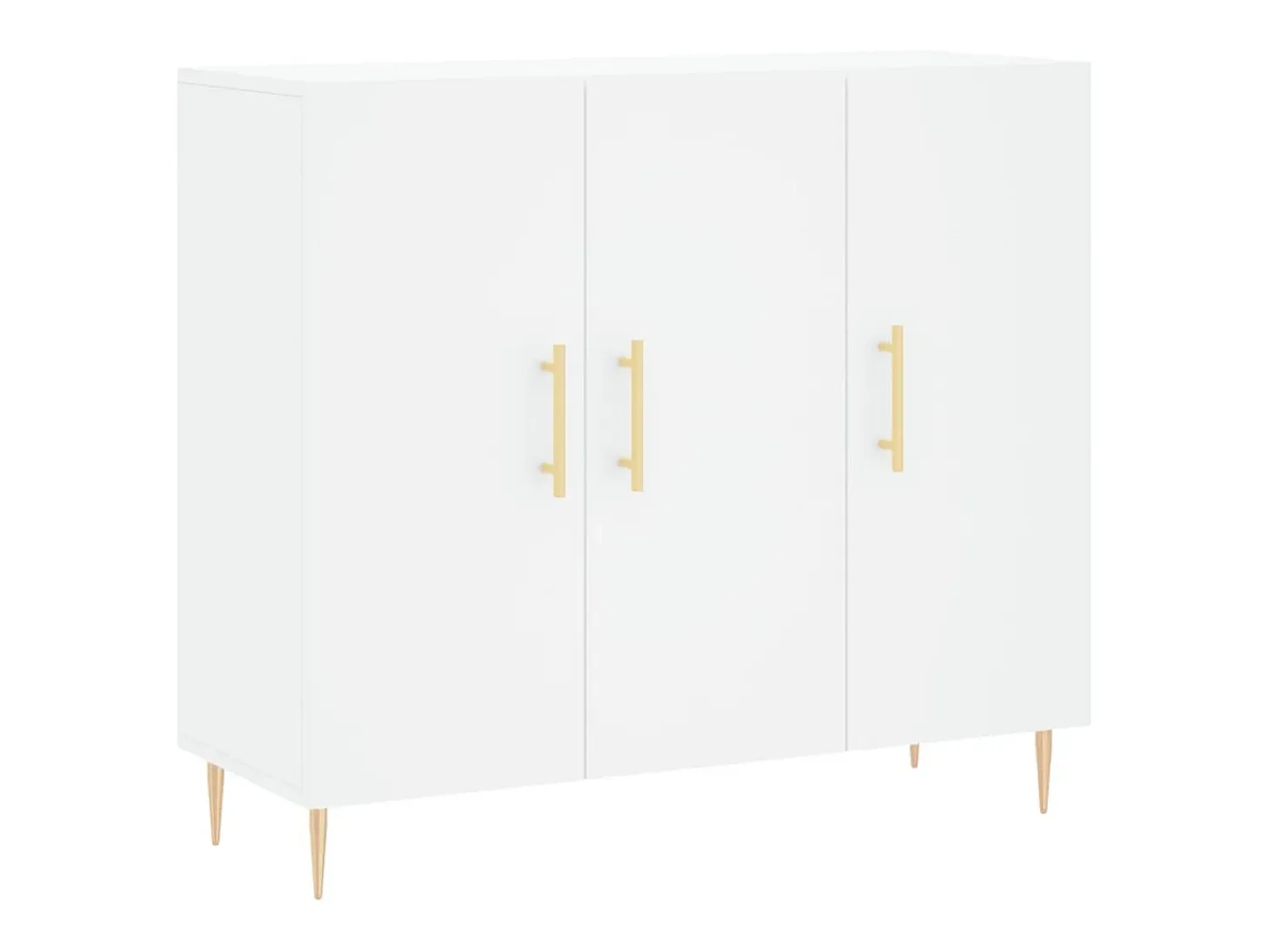Aparador de madera de ingeniería blanco 90x34x80 cm