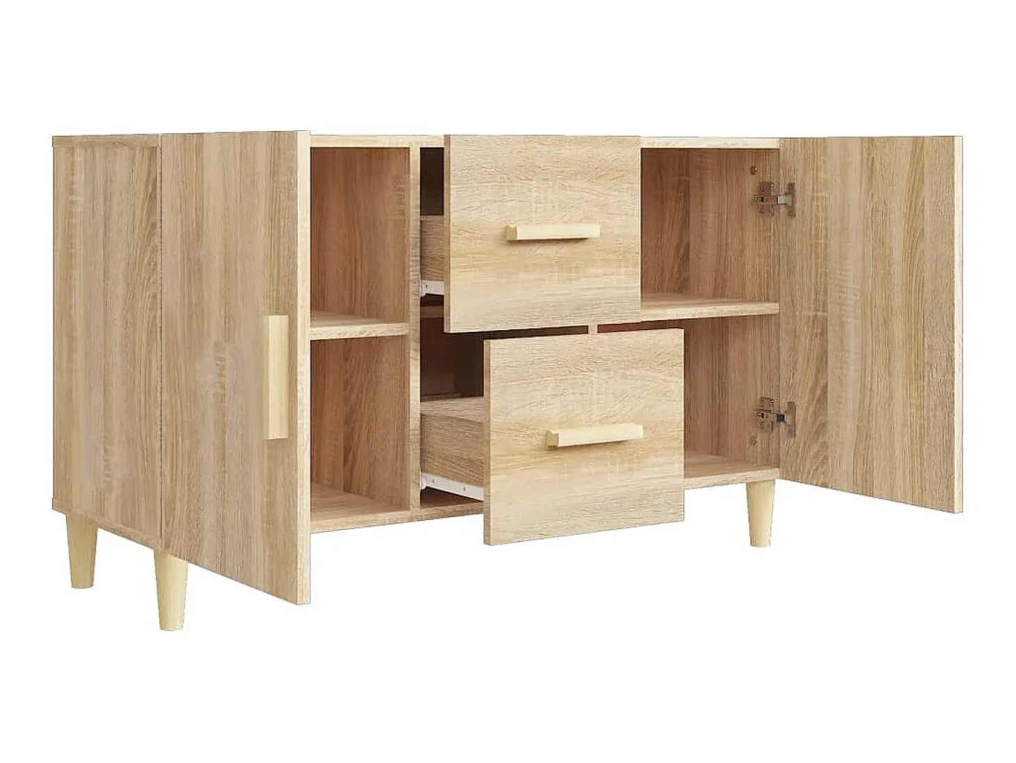 Aparador de madera de ingeniería roble Sonoma 100x36x60 cm ES81846