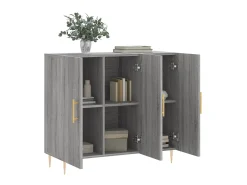 Aparador de madera de ingeniería gris Sonoma 90x34x80 cm ES17168