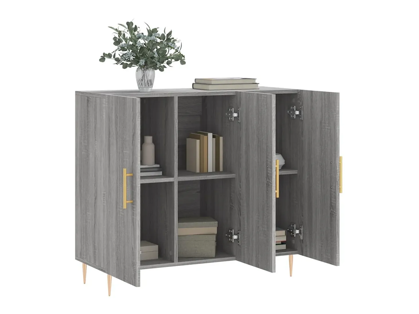 Aparador de madera de ingeniería gris Sonoma 90x34x80 cm ES17168
