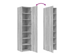Aparador de madera de ingeniería gris Sonoma 45x42,5x185 cm