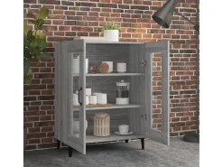 Aparador de madera de ingeniería gris Sonoma 69,5x34x90 cm ES38216