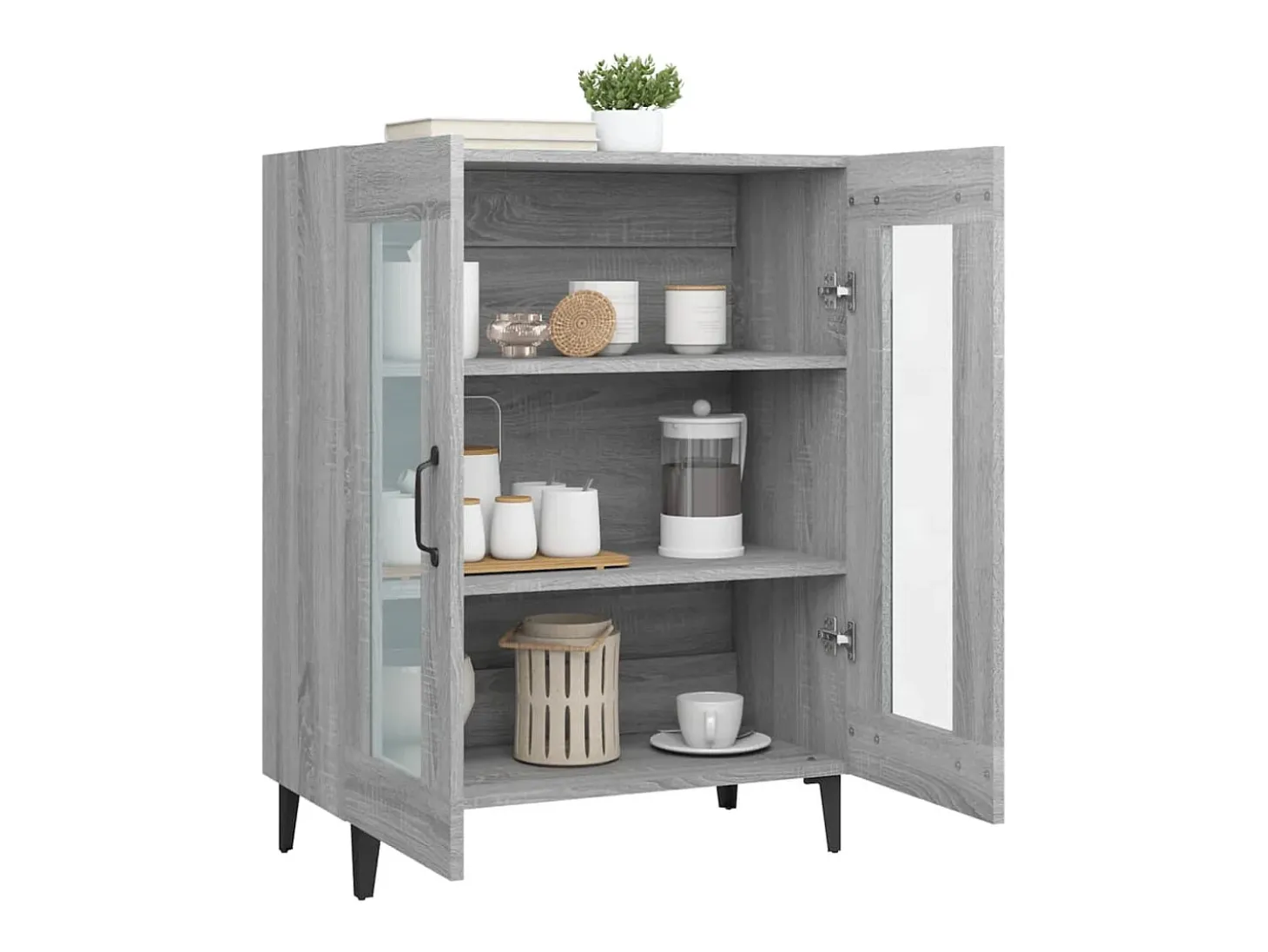 Aparador de madera de ingeniería gris Sonoma 69,5x34x90 cm ES38216
