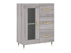 Aparador de madera de ingeniería gris Sonoma 69,5x34x90 cm ES55266