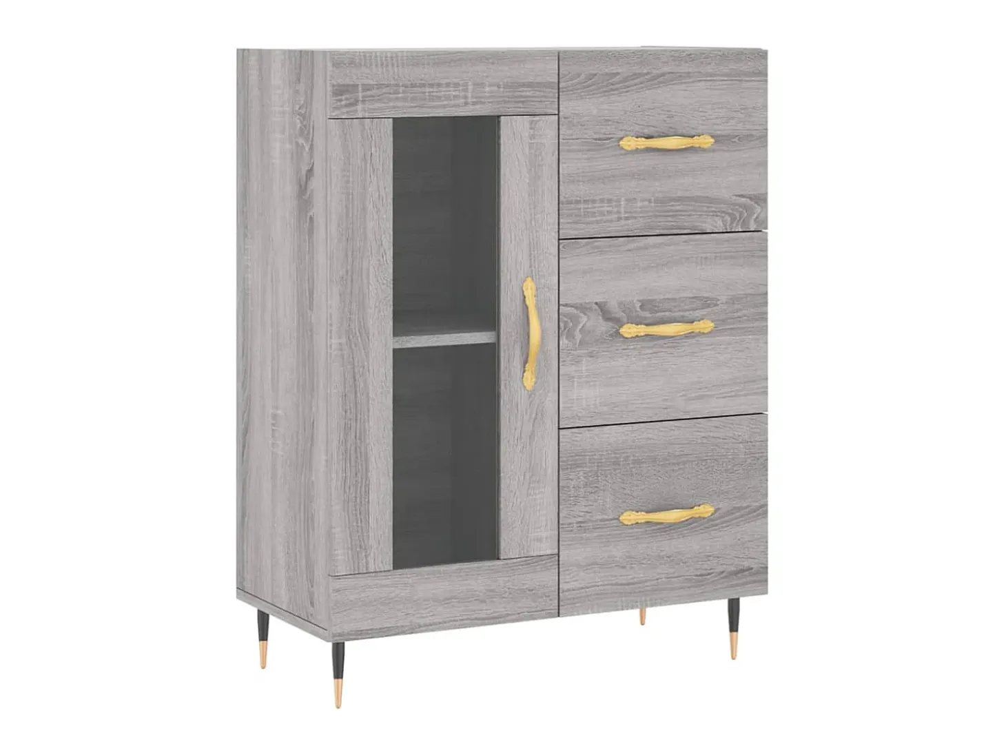 Aparador de madera de ingeniería gris Sonoma 69,5x34x90 cm ES55266