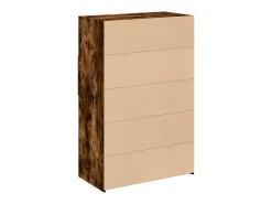 Aparador de madera de ingeniería roble ahumado 80x42,5x124 cm