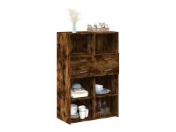 Aparador de madera de ingeniería roble ahumado 80x42,5x124 cm