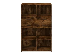 Aparador de madera de ingeniería roble ahumado 80x42,5x124 cm