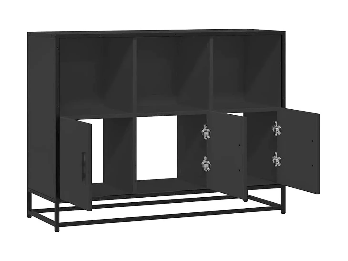 Aparador de madera de ingeniería negro 100x35x76 cm