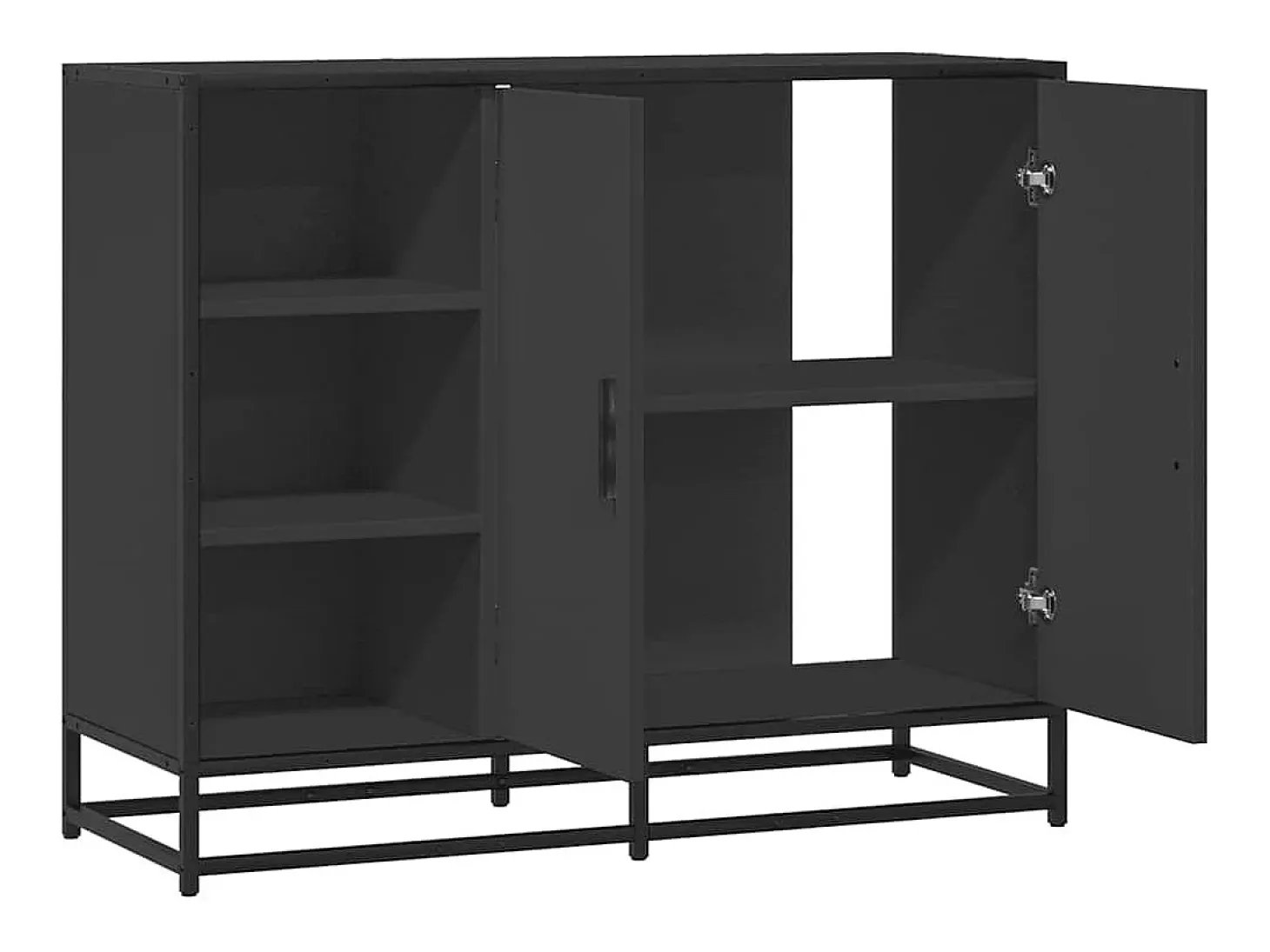 Aparador de madera de ingeniería negro 92x35x76 cm