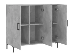 Aparador de madera de ingeniería gris hormigón 90x34x80 cm ES81103