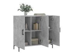 Aparador de madera de ingeniería gris hormigón 90x34x80 cm ES81103