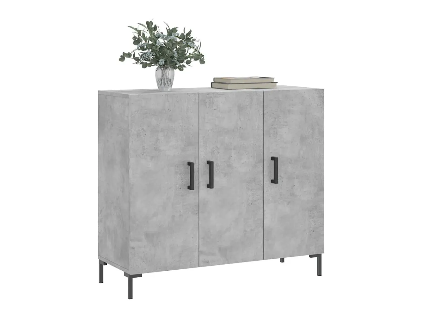 Aparador de madera de ingeniería gris hormigón 90x34x80 cm ES81103