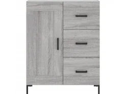 Aparador de madera de ingeniería gris Sonoma 69,5x34x90 cm ES43567
