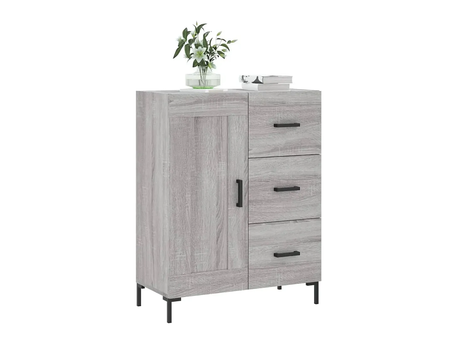 Aparador de madera de ingeniería gris Sonoma 69,5x34x90 cm ES43567