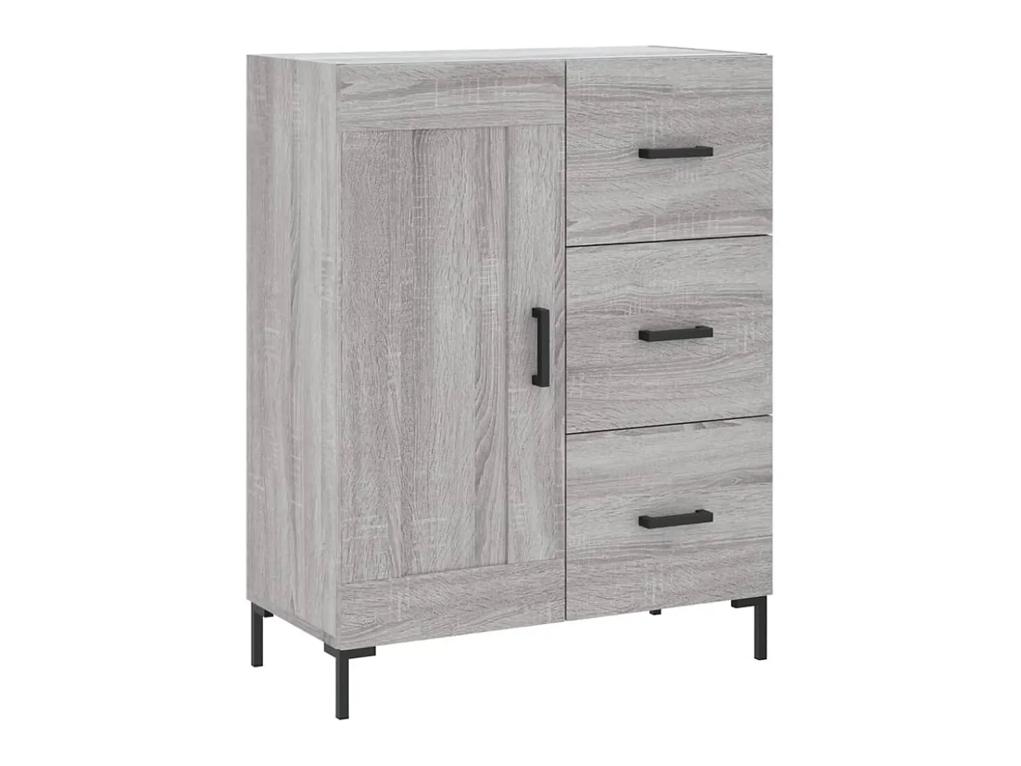 Aparador de madera de ingeniería gris Sonoma 69,5x34x90 cm ES43567