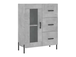Aparador de madera de ingeniería gris hormigón 69,5x34x90 cm ES92139