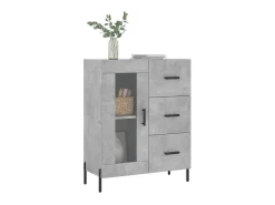 Aparador de madera de ingeniería gris hormigón 69,5x34x90 cm ES92139