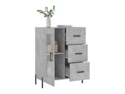 Aparador de madera de ingeniería gris hormigón 69,5x34x90 cm ES92139
