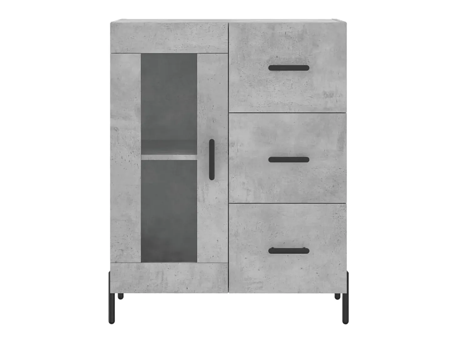 Aparador de madera de ingeniería gris hormigón 69,5x34x90 cm ES92139