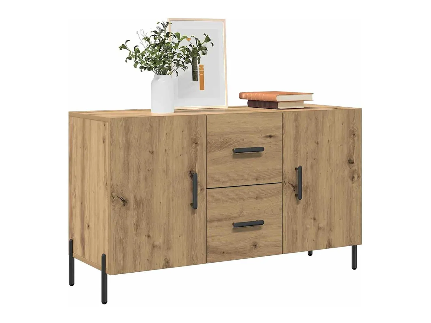 Aparador de madera de ingeniería roble artisan 100x36x60 cm