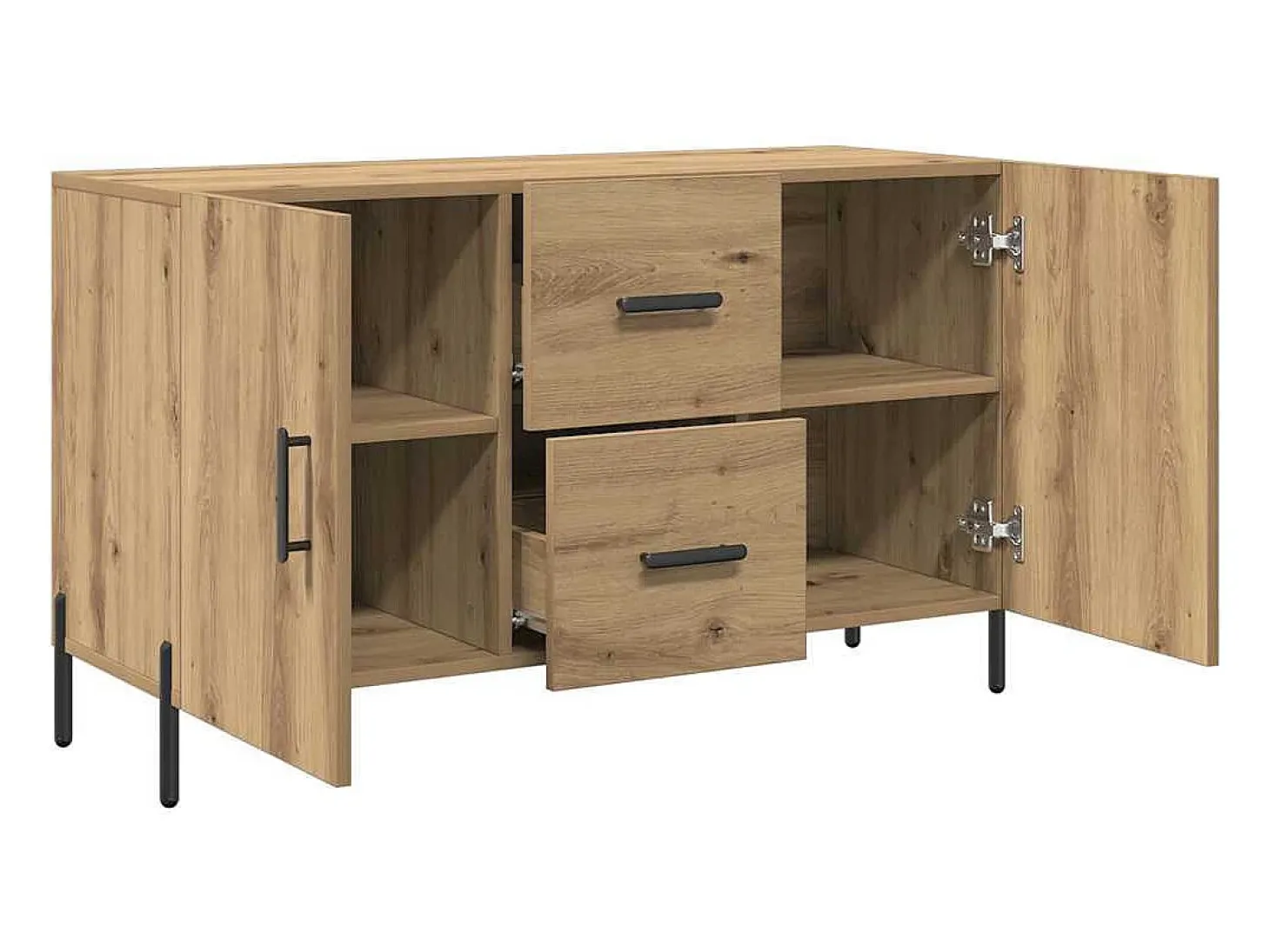 Aparador de madera de ingeniería roble artisan 100x36x60 cm