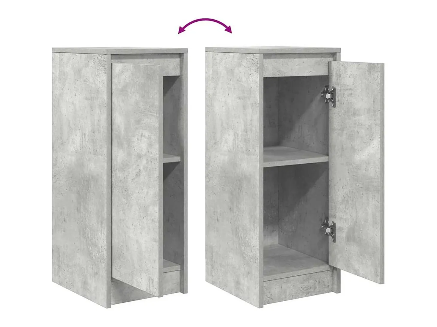 Aparador de madera de ingeniería gris hormigón 29,5x34x76 cm