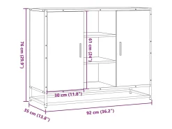 Aparador de madera de ingeniería roble Sonoma 92x35x76 cm