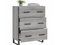 Aparador de madera de ingeniería gris Sonoma 69,5x34x90 cm ES31606